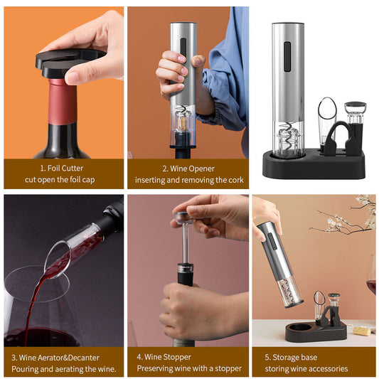 Tire-bouchon électrique rechargeable automatique USB-C – Ouvre-bouteille à vin élégant et pratique