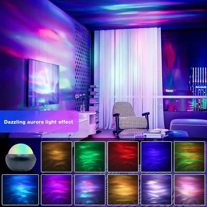 🌈 Projecteur LED d’Ambiance Multicolore – Effet Vagues Lumineuses 360°