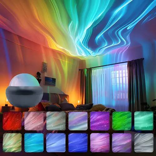 🌈 Projecteur LED d’Ambiance Multicolore – Effet Vagues Lumineuses 360°